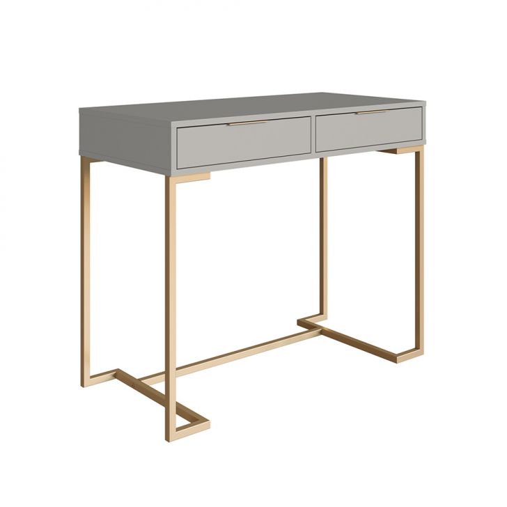 Penteadeira Amélia 2 Gavetas Arenas e Champagne