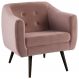 Poltrona Decorativa Base Tabaco 7015 Veludo Rosa Dmobiliario