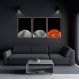 Quadro Terra Lua e Sol 94x43 3-45x30 Filete Marfim