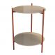 Mesa Lateral Marbella Premium Off White e Cobre