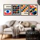 Kit 4 Quadros Abstratos Posters Bauhaus 33x24cm