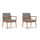 Conjunto com 2 Poltronas Miami Linho Cimento