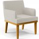 Poltrona Decorativa Para Sala De Estar Base Mel Beatriz W01 Bouclê Creme - Lyam Decor