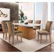 Conjunto de Mesa de Jantar Luna com 6 Cadeiras Estofadas Grécia I Animalle Off White e Chocolate