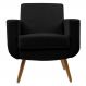 Poltrona Decorativa Pés Palito Cristal Suede Preto - DS Estofados
