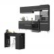 Armário de Cozinha Compacta com Mesa/Bancada Veneza Multimóveis MP2210 Preto/Branco