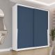 Guarda-Roupa Casal Porto 2 Portas 2 Gavetas Branco e Azul