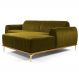 Sofá 300cm 5 Lugares com Chaise Direito Pés Gold Molino B-260 Veludo Mostarda - Domi