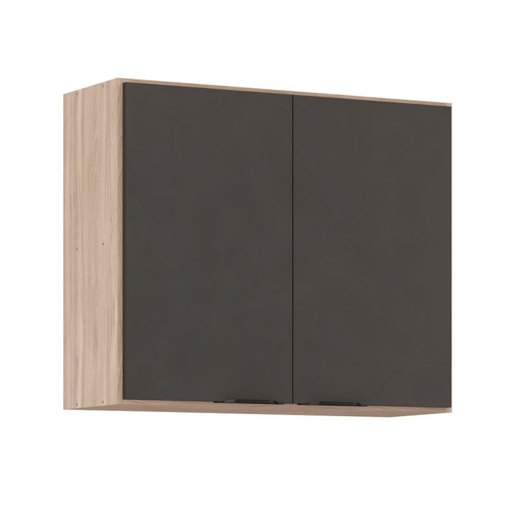 Armário Aéreo Firenze 2 Portas Avena e Grafito