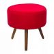 Puff Banqueta Redondo Classic Suede Vermelho - DS Móveis