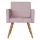 Poltrona Vitória Decorativa Veludo Rosê Kasa Sofá