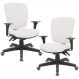 Kit 02 Cadeiras de Escritório Diretor Office Giratória Preto Alta Flexi P03 Vinil Branco - Lyam