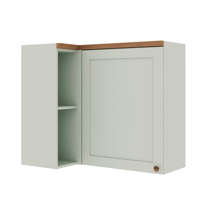Armário Aéreo de Canto Iluminata 1 Porta Verde Mint