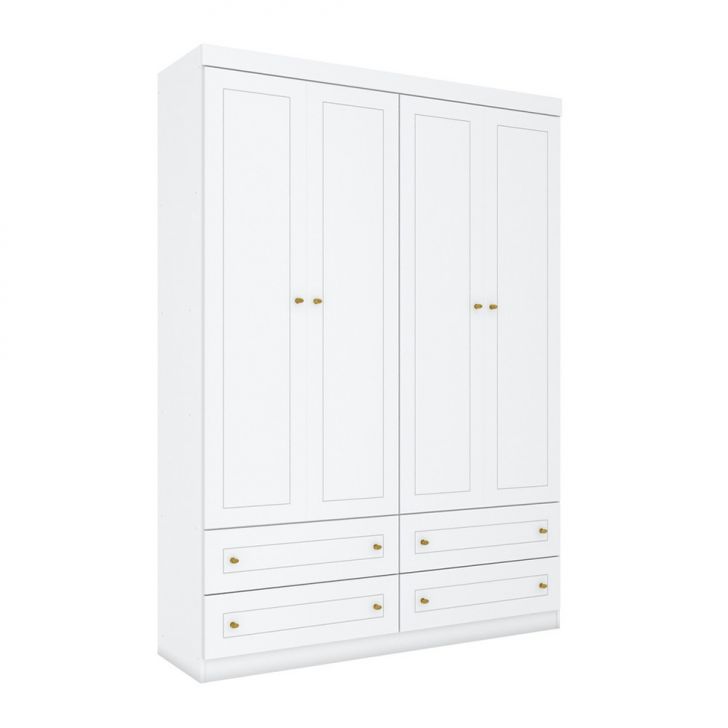 Guarda-Roupa Infantil Orion 4 Portas 4 Gavetas Branco