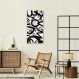 Quadro Abstract Letters 120x60 Filete Marfim Branco