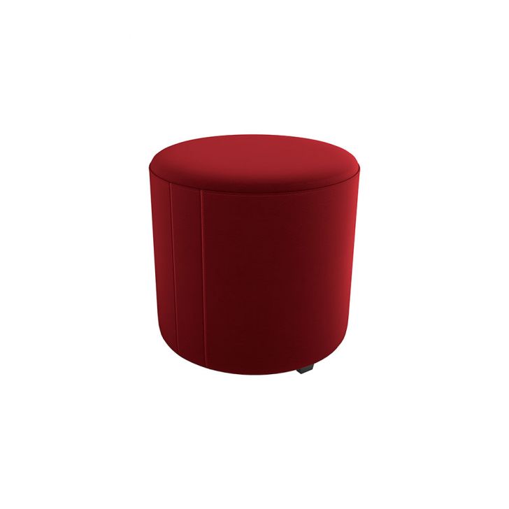 Puff Redondo Copenhage Veludo Vinho