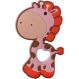 Mordedor Girafa Funny para Bebê de Silicone 7,03x6,55x0,83cm Rosa