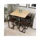 Conjunto Mesa Pinus 4 Cadeiras Estofado Industrial Black e Marrom