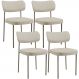 Kit 04 Cadeiras Decorativa Estofada Para Sala de Jantar Melina Base Arena L02 Linho Bege - Lyam Decor