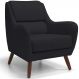 Poltrona Decorativa Para Sala de Estar e Recepção Gooby D02 Veludo Preto C-300 - Lyam Decor