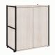 Armário de Escritório Shelf 2 PT Carvalho Berlin e Preto 71 cm