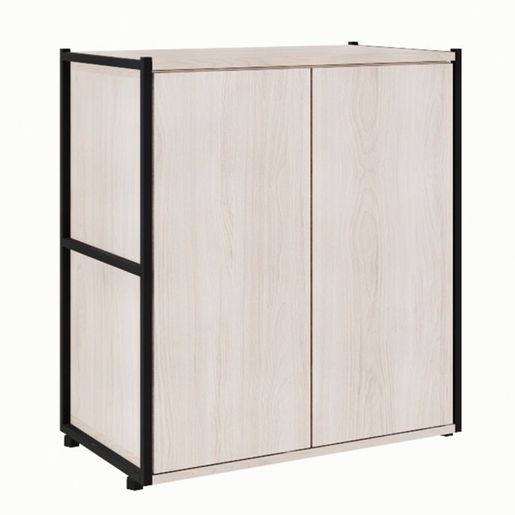 Armário de Escritório Shelf 2 PT Carvalho Berlin e Preto 71 cm