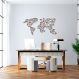 Quadro Escultura Mapa Mundi Poligonal Clean 150x75 Marrom