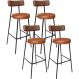 Kit 04 Banquetas Alta Bar Cozinha Sala De Jantar Milão L02 Couríssimo Marrom Camel - Lyam Decor