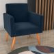 Poltrona Decorativa para Sala Pará Veludo Azul