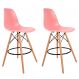 Conjunto com 2 Banquetas Charles Eames Rosa