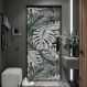 Adesivo de Porta Folhas Tropicais Verdes-93X210Cm