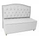 Cabeceira mais Calçadeira Solteiro 90cm Para Cama Box Diana Suede Branco - Dellas Store