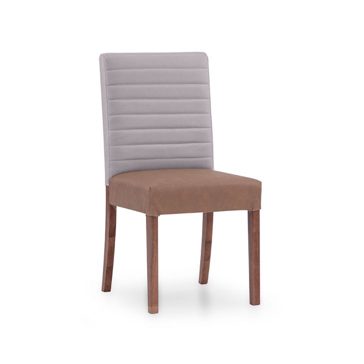 Cadeira Bailey Revestimento Sintético Caramelo e Bege