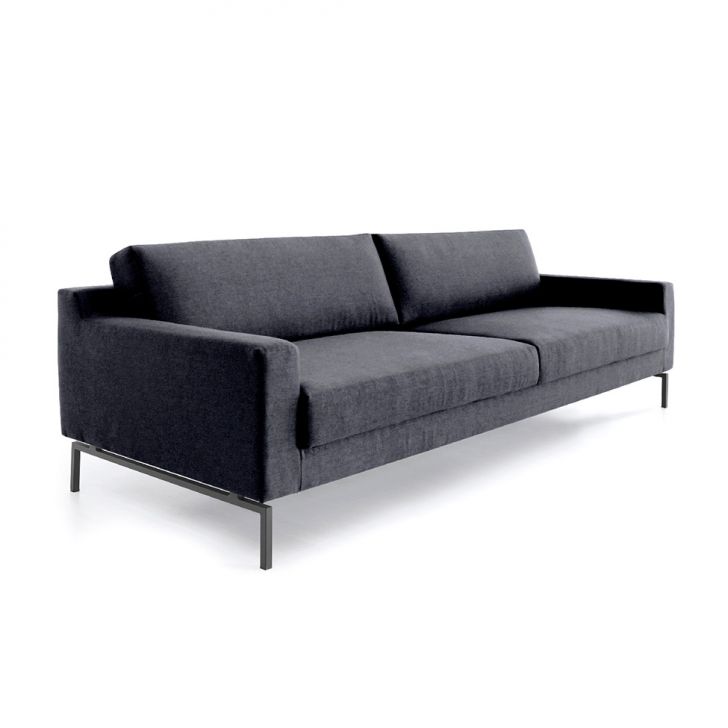 Sofá 3 Lugares Peppe Linho Cinza 180 Cm