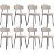 Kit 08 Cadeiras Decorativas Estofada Para Sala De Jantar Barcelona L02 Bouclê Creme - Lyam Decor
