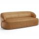 Sofá 2 Lugares Curvo Orgânico Para Sala Living 150cm Barolo L06 Couríssimo Camel - Lyam Decor