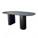 Mesa de Jantar Cone orgânica Oval 160x90 cm com 2 Base Ebano Tampo Ebano
