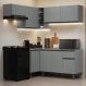 Armário de Cozinha Completa de Canto 325cm Cinza Nice Madesa 06