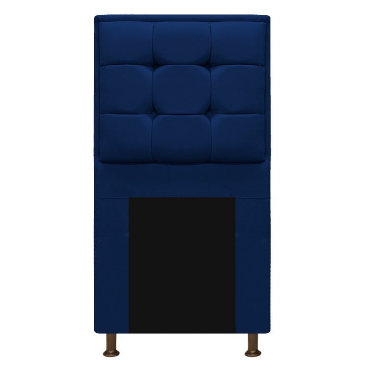 Cabeceira Copenhague 90 cm Solteiro Suede Azul Marinho - Amarena Móveis