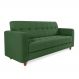 Sofá 03 Lugares Arezzo Suede Verde Pés Chanfrado Castanho - D'Rossi