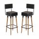 Kit 02 Bancos | Banquetas Banquetas Pés Palito Barcelona Courissimo Preto - Salaone