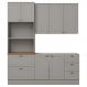 Cozinha Modulada 3 Pecas 192cm CE759 Americana Cinza Nature Henn