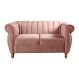 Sofá 2 Lugares Chesterfield Sofá Realeza Vintage - Veludo Rosê