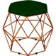 Puff Decorativo Aramado Bronze Six L02 Suede Verde Musgo - Lyam Decor