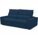 Sofá Retrátil Reclinável Para Sala de Estar Living 210cm Dimas F04 Veludo Azul - Lyam Decor