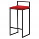 Banqueta Decorativa Jasmine Base Preto Veludo Vermelho G41 - Gran Belo