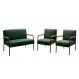 Conjunto Namoradeira 2 Lugares E 2 Poltronas Decorativas Jade - Veludo Verde
