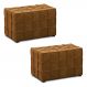 Kit 2 Puffs Decorativos Augusto 70cm Sala de Estar Couro Caramelo Manchado G88 - Gran Belo