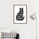 Quadro Frase Gente legal tem Gato 60x43 Caixa Marrom