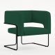 Poltrona Decorativa Scarlett D02 Base de Aço Preto Veludo Verde B-303 - Lyam Decor